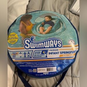 Swimways Blue Infant Spring Float with Sun Canopy- used once
